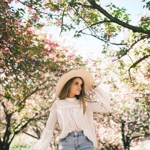 H&M Sheer Balloon Sleeve Blouse